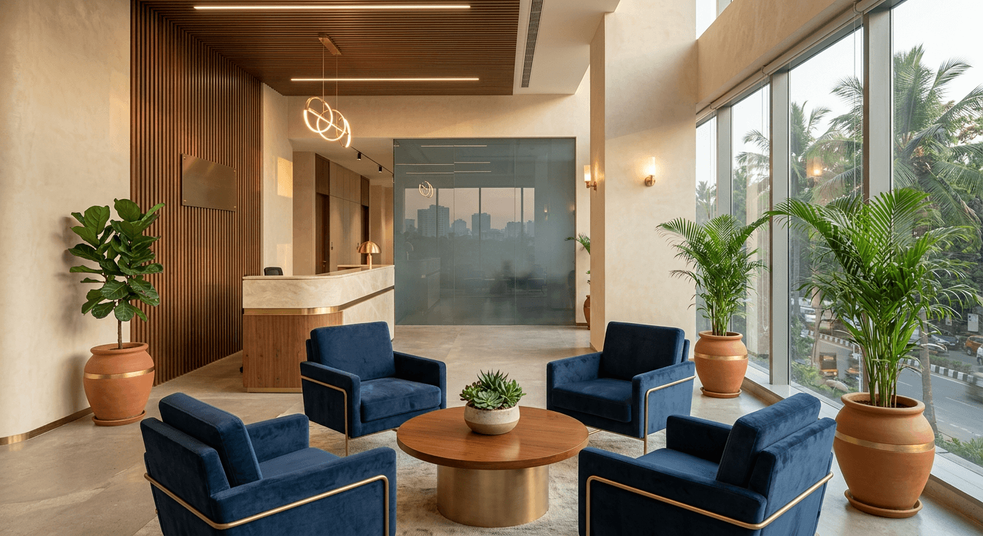 Hith Infinia office reception in Koramangala, Bengaluru